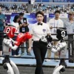 Çin'deki dünya insansı robot oyunları spor ve senaryo yarışmalarına devam etti